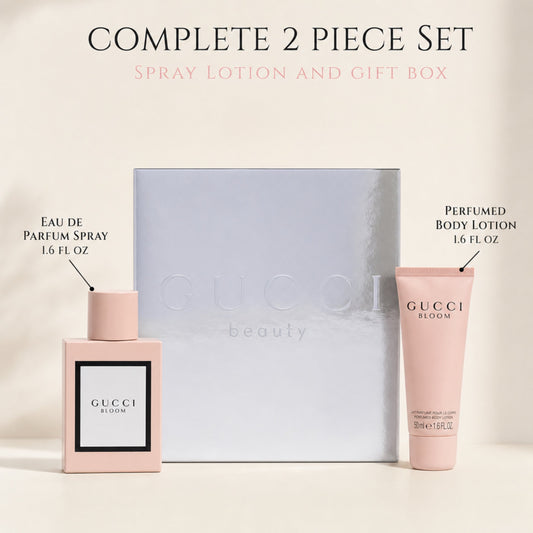 Gucci Bloom by Gucci for Women - 2 Pc Gift Set 1.6oz EDP Spray, 1.6oz Perfumed Body Lotion