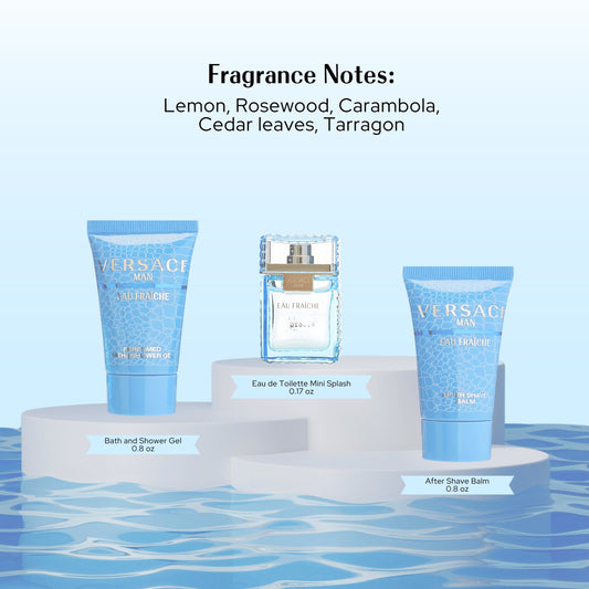 Versace Man Eau Fraiche By Gianni Versace For Men 3 Piece Mini Giftset