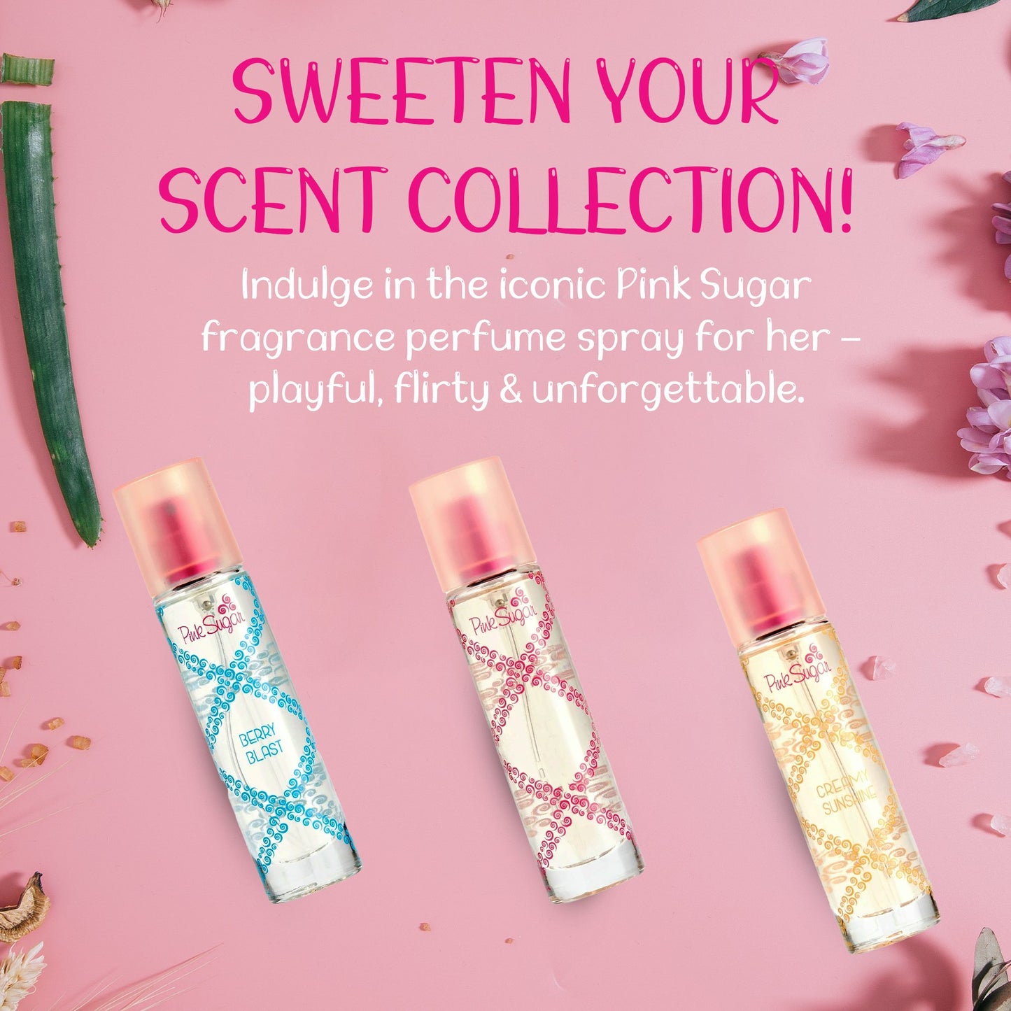 Aquolina Pink Sugar Perfume Gift Set for Women – 3 Piece EDT Travel Spray Collection (30 ml Each)