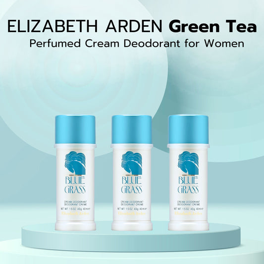 Blue Grass Perfume By Elizabeth Arden Deodorant Cream for Woman 1.5 oz. - 3 Pack