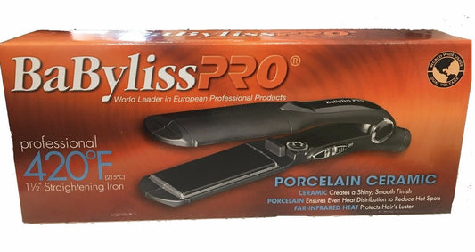 BaByliss Pro BP2590 Porcelain Ceramic Straightening Iron - Dual Voltage 1.5"