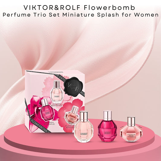 Viktor & Rolf Flowerbomb Mini Perfume Trio Set – 3 Piece Gift Set (0.23 fl oz Each)