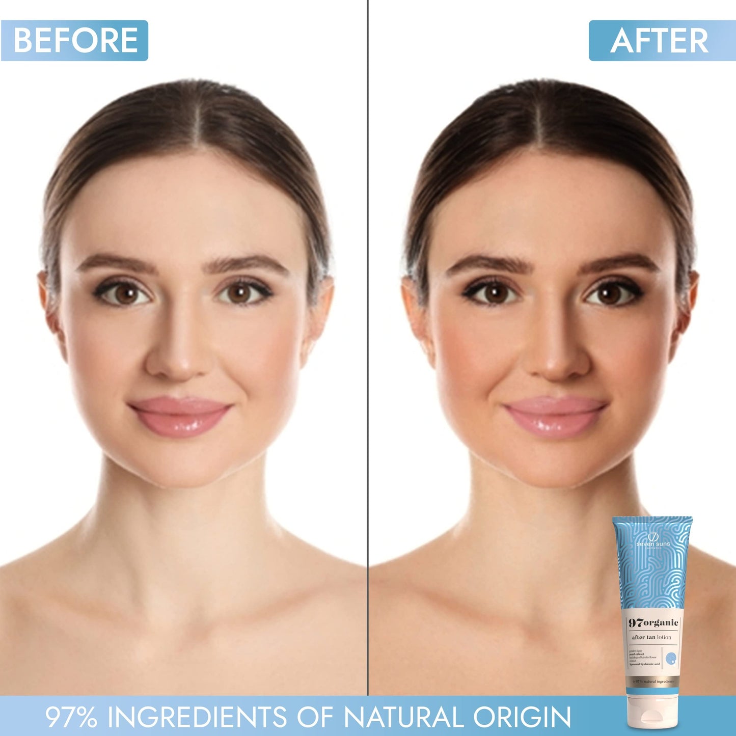 7 Suns Organic Tan Extender Lotion 250 ml – After Sun Moisturizer for Longer Lasting Tan & Skin Hydration