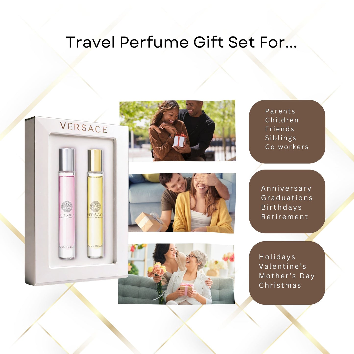 Versace Bright Crystal & Yellow Diamond Perfumes for Women 0.33 Ounce