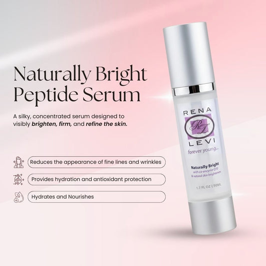 Rena Levi Naturally Bright Peptide Serum 1.7 oz – Brightening & Anti-Aging Serum with CoQ10