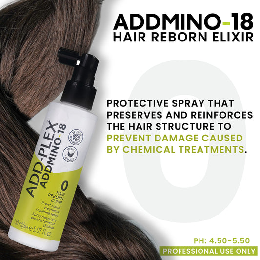 ADDMINO-18 Hair Serum Pre Chemical Hair Treatment - Natural Hair Reborn Elixir for Women -Vegan, Promotes Thickness, Nourishes - Hair Loss Treatment Hair Products - 150 ml/5.07 fl. oz.