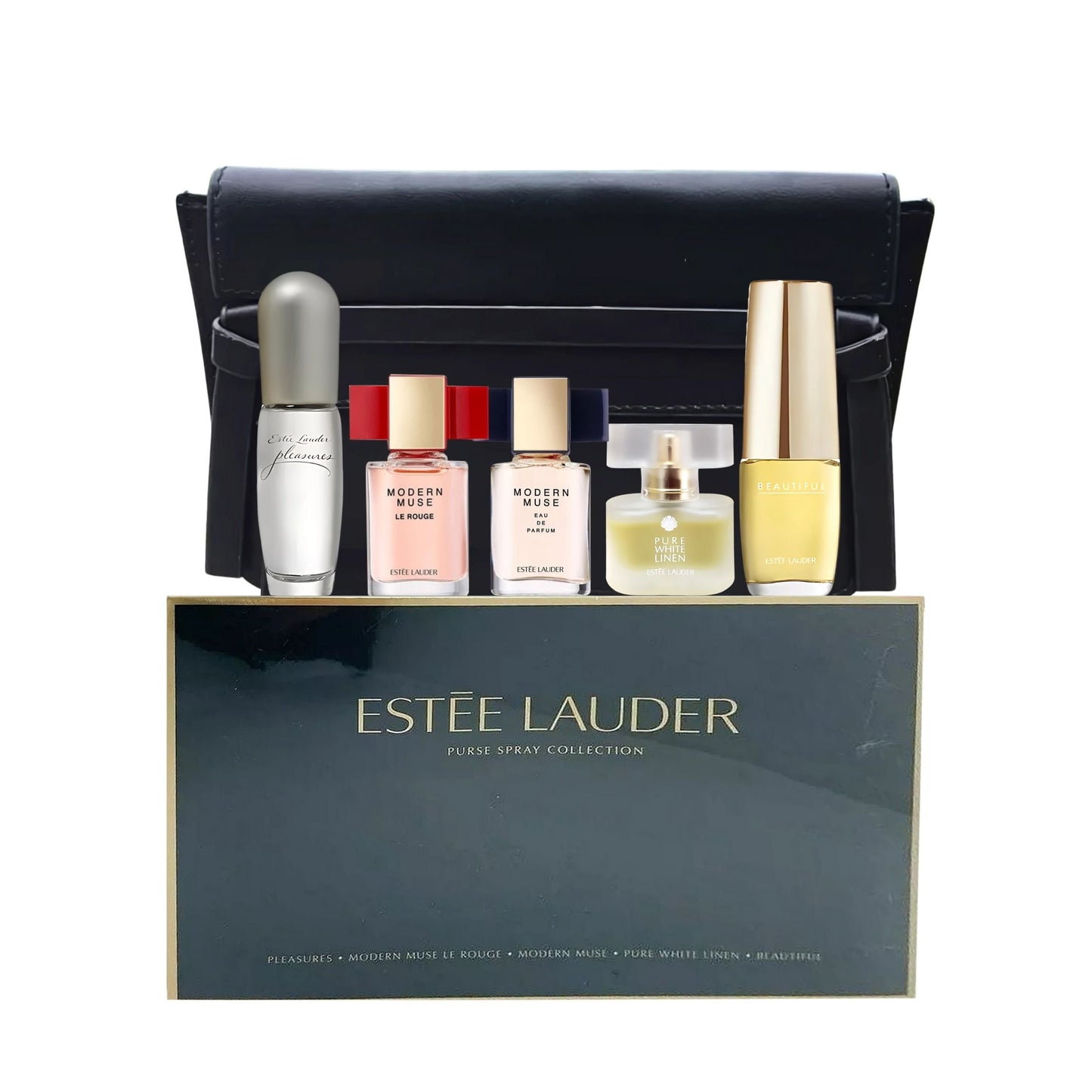 Estee Laude 5 Piece Variety Set, Eau De Parfum, Perfume for Women Perfect Gift Set + 1 Free Cosmetic Pouch