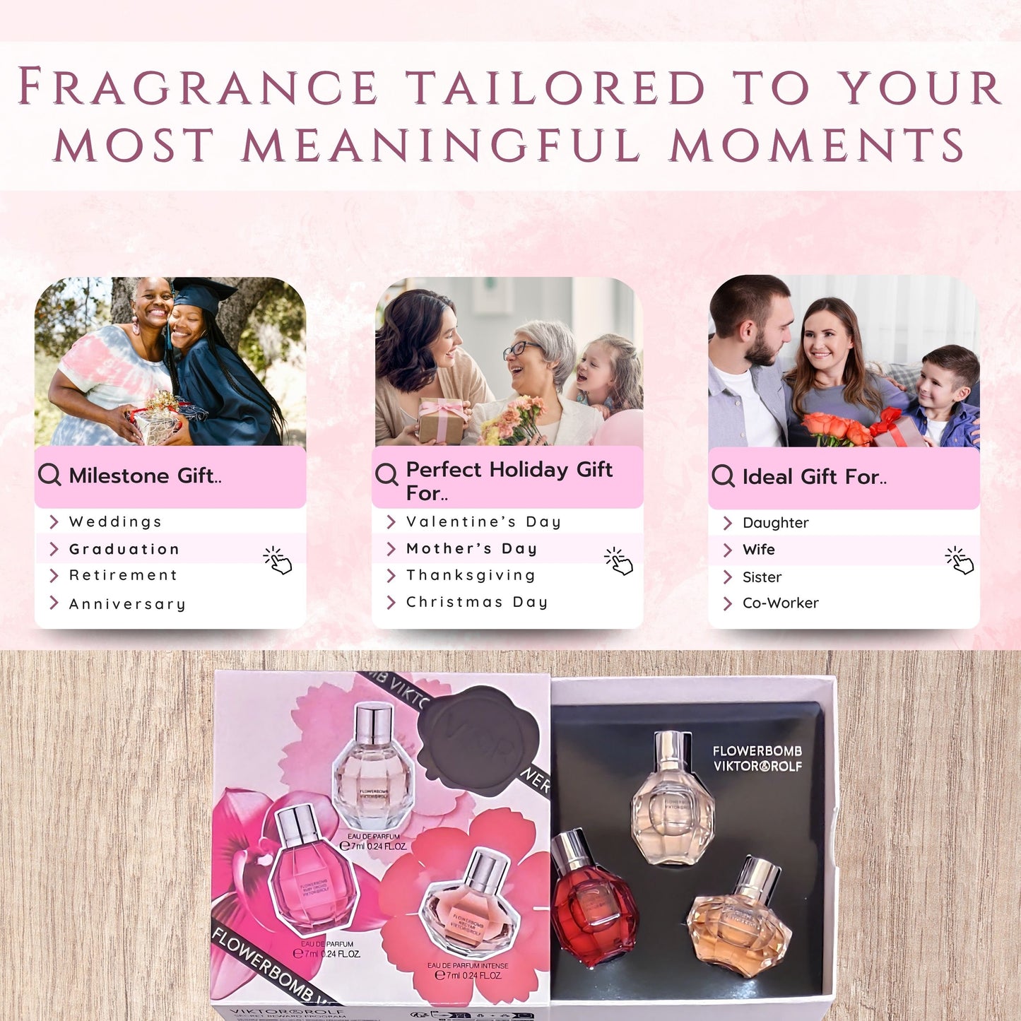 Viktor & Rolf Flowerbomb Mini Perfume Trio Set – 3 Piece Gift Set (0.23 fl oz Each)