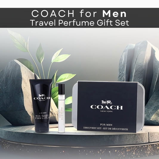 Coach Men New York Mini Gift Set – EDT Travel Spray (0.25 oz) & Shower Gel (1 oz)