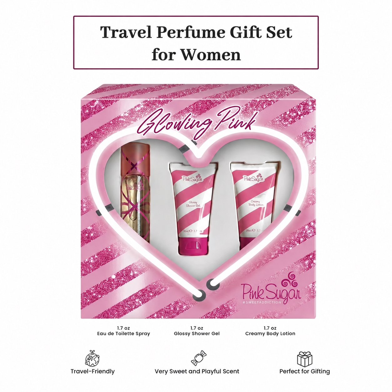 Pink Sugar By Aquolina, GLOWING PINK Fragrance Gift Set For Women