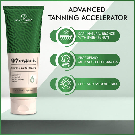Tanning Accelerator Lotion For Indoor & Outdoor Tanning -7 Suns Cosmetics 97% Natural ingredients