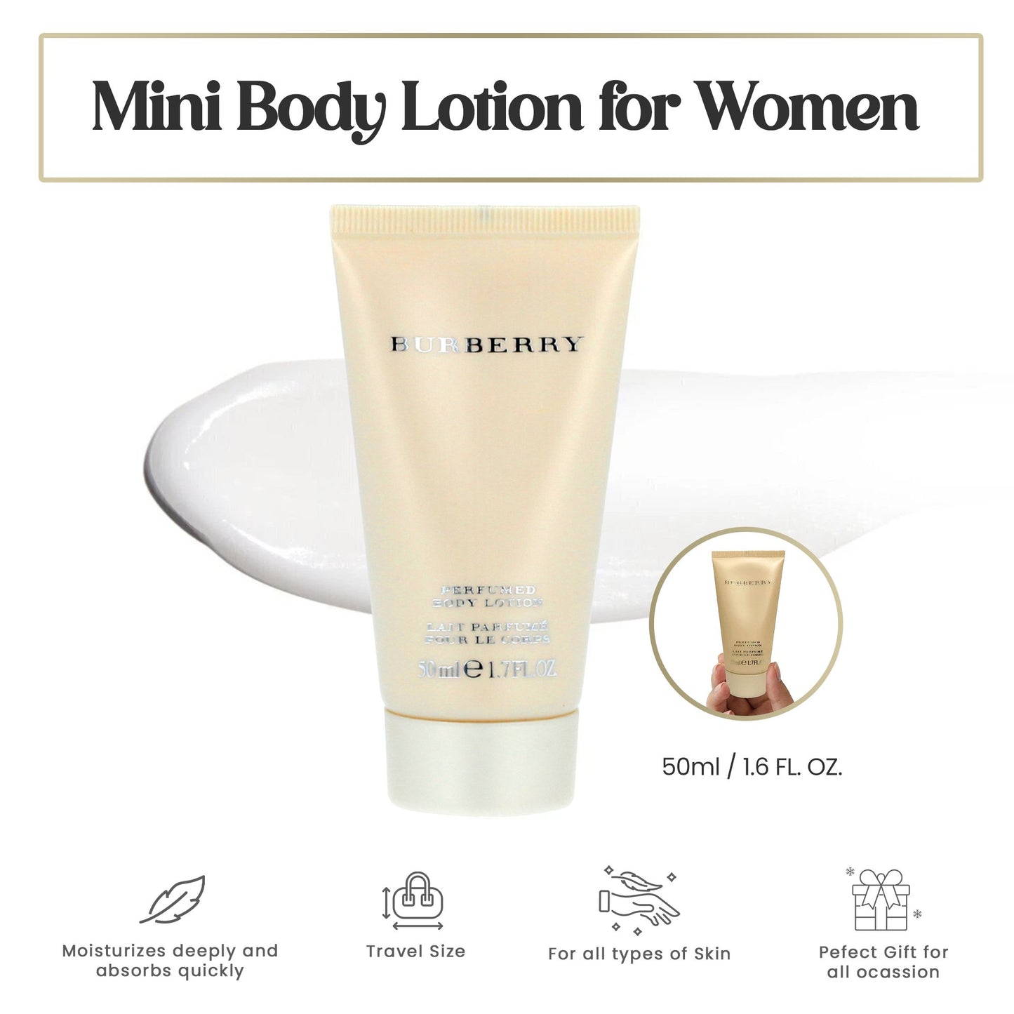 Burberry Classic Scented Body Lotion for Women – Mini Travel Size (1.7 oz)