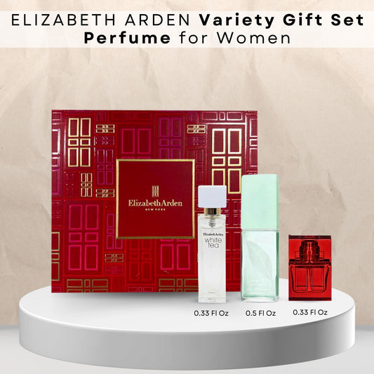 Elizabeth Arden Mini Perfume Gift Set for Women – 3 Piece Variety Set (White Tea, Red Door, Green Tea)