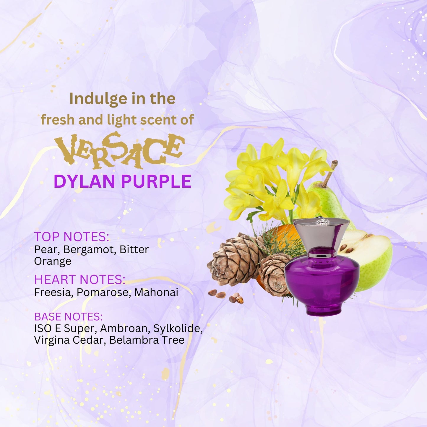 VERSACE DYLAN PURPLE POUR FEMME GIFTSET..5ML / 0.17OZ EDP..25ML / 0.8OZ B/S GEL..25ML / 0.8OZ BODY LOTION