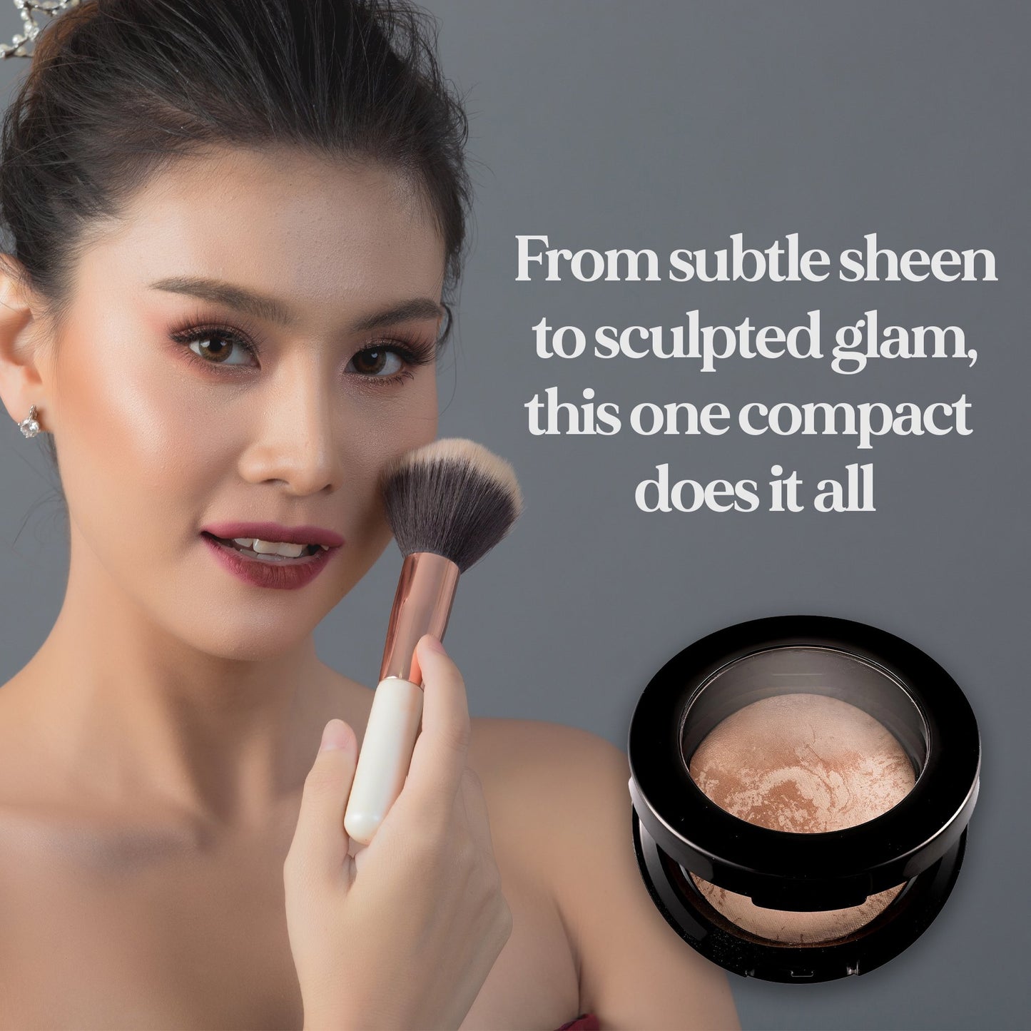 Baked Sheer Marbleized Finishing Powder – Face Bronzer & Highlighter, 0.37 oz