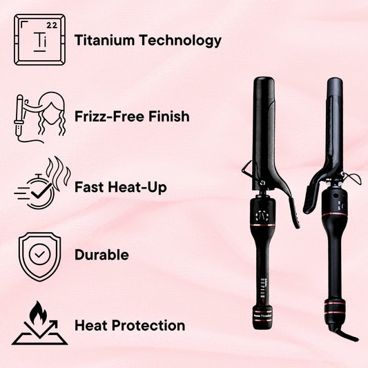 BaByliss Pro Nano Titanium Barrel Rapido 1" & 1¼" Spring Curling Iron Set, Black