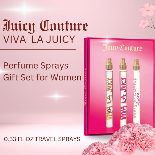 Juicy Couture Viva La Juicy Perfume Gift Set – 3 Piece Travel Spray Collection