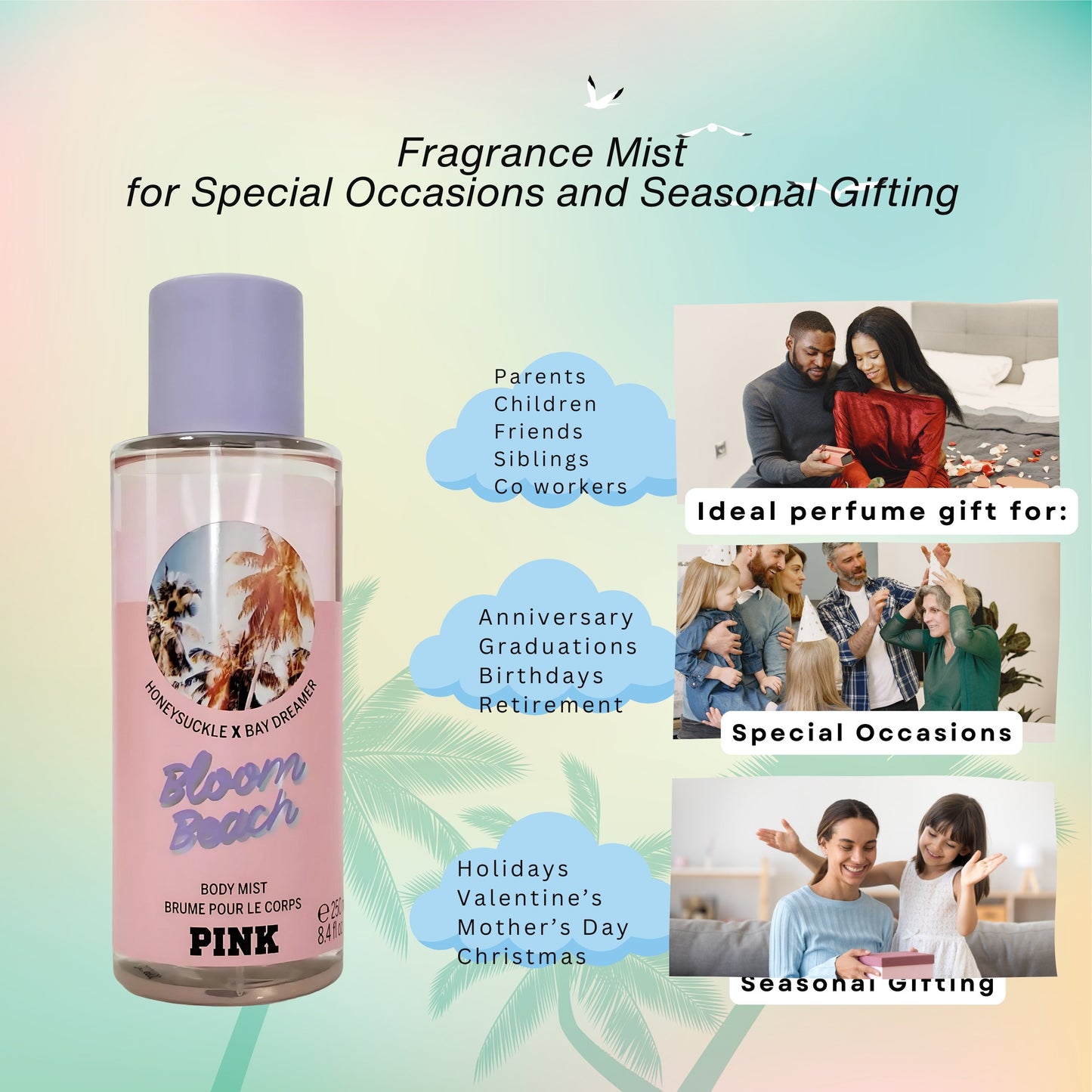 Victoria’s Secret PINK Bloom Beach Body Mist – Honeysuckle & Baydreamer (8.4 fl oz)