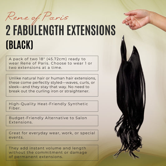 Rene of Paris Fabulength Halo Hair Extension – Black Synthetic Long Hair Piece