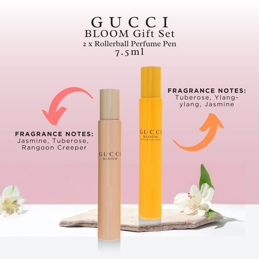 Gucci Bloom Perfume for Women Travel Spray Set EDP 2X 0.25 Fl Oz