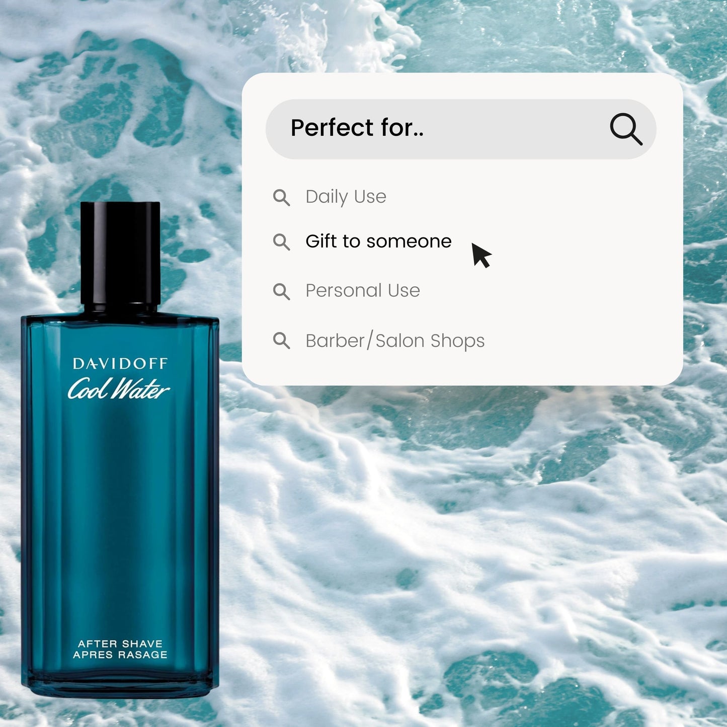 Cool Water By Zino Davidoff For Men. Aftershave 4.2 Oz / 125 Ml.