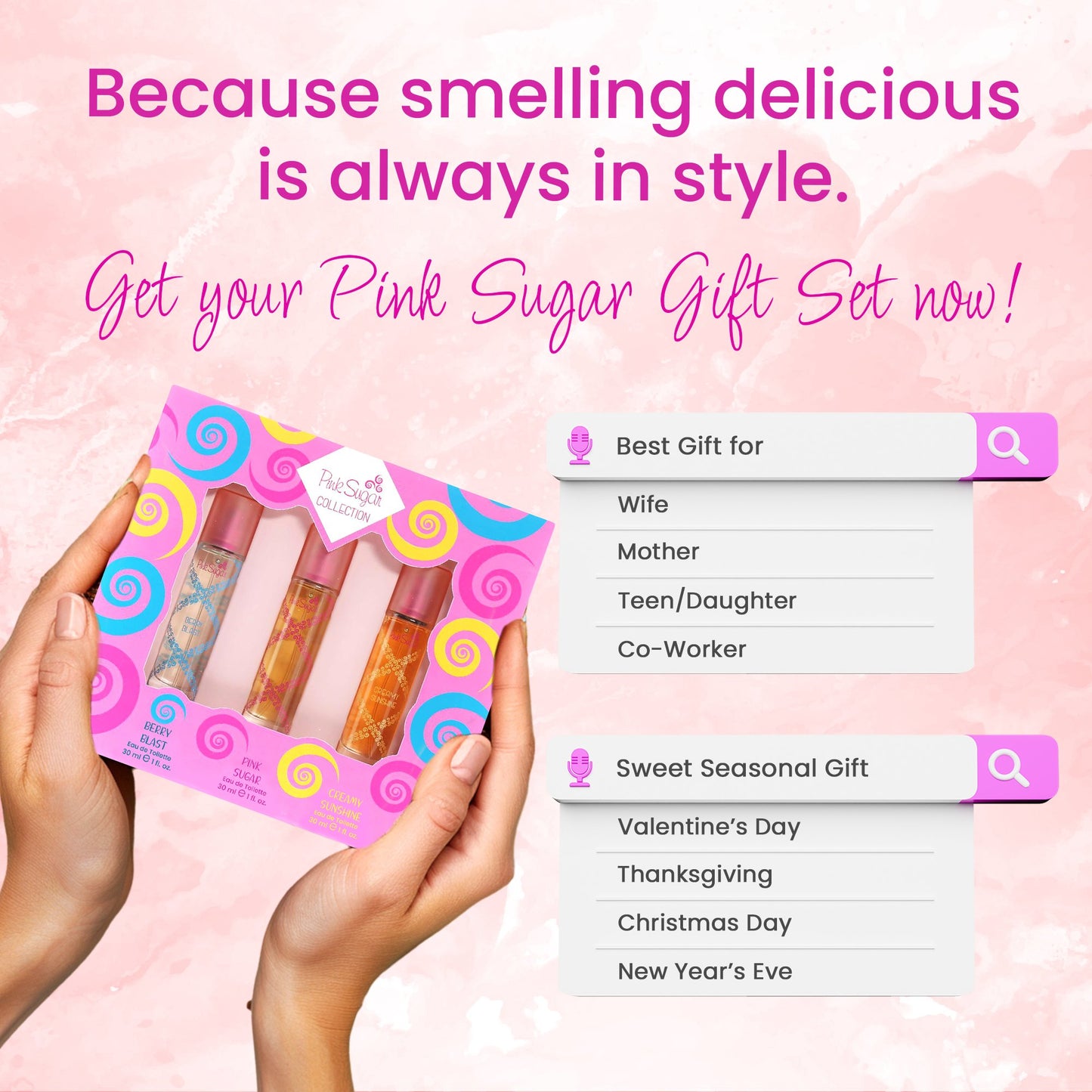 Pink Sugar Perfume Gift Set for Women, Assorted 3 Pieces 30mL