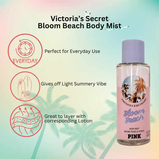 Victoria's Secret Pink Bloom Beach Body Mist 8.4 Fl Oz