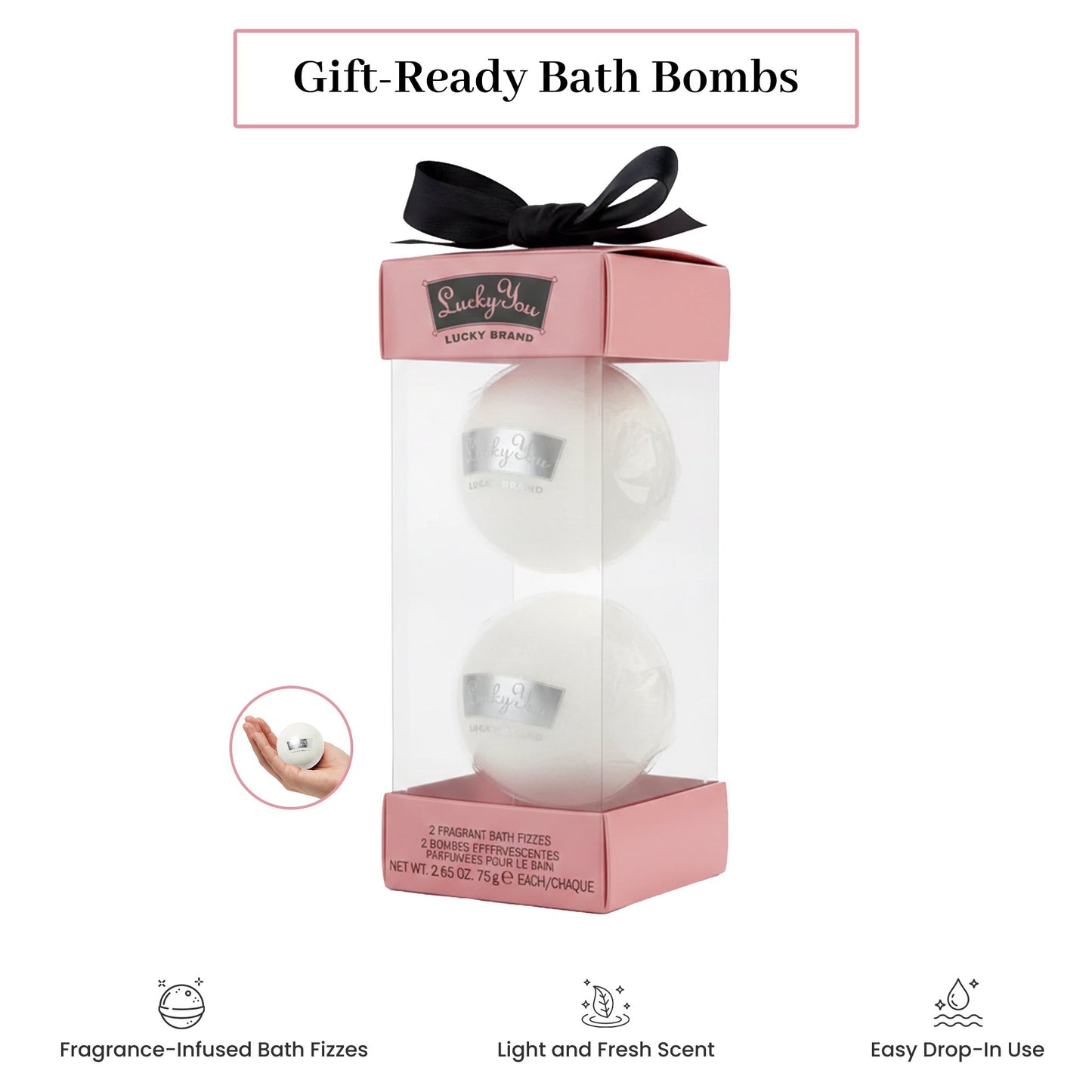 Lucky You Bath Bombs for Women Gift Set – Scented Bath Bombs, Soothing Aromatherapy Fizz, Relaxing Spa Gift, 2 X 2.65 oz