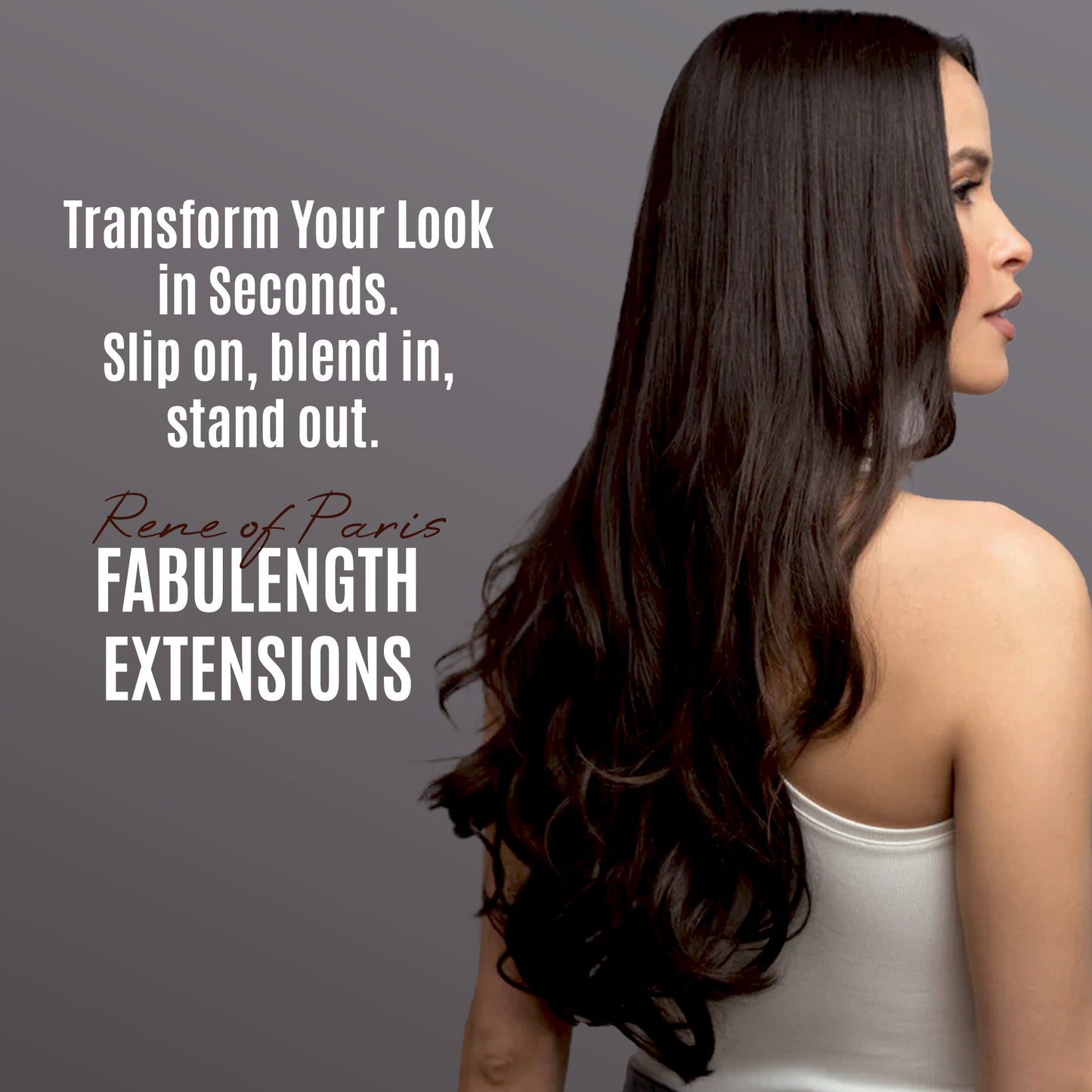 Rene of Paris Fabulength Halo Hair Extension – Black Synthetic Long Hair Piece