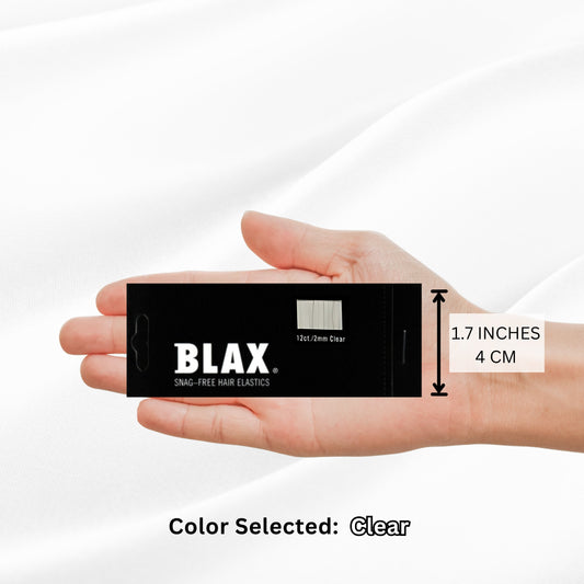 Blax Clear Hair Elastics – Snag-Free Transparent Ties, No-Damage, 2mm 12 Count (2 Pack)