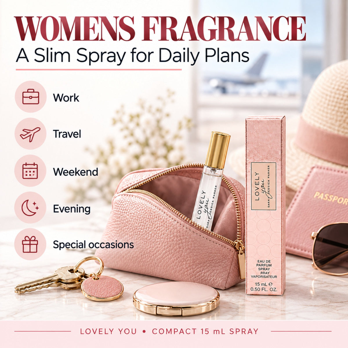 Lovely You by Sarah Jessica Parker Perfume for Women Mini EDP Travel Spray 0.5 Oz