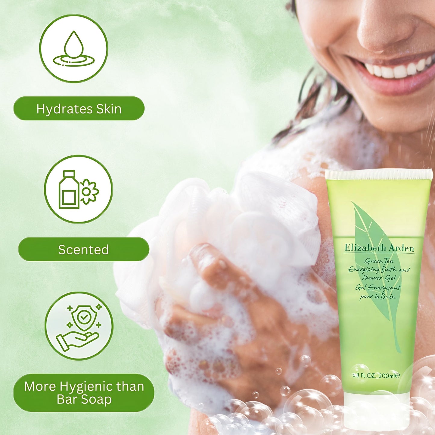 GREEN TEA/ELIZABETH ARDEN SHOWER GEL 6.8 OZ (200 ML) (W)