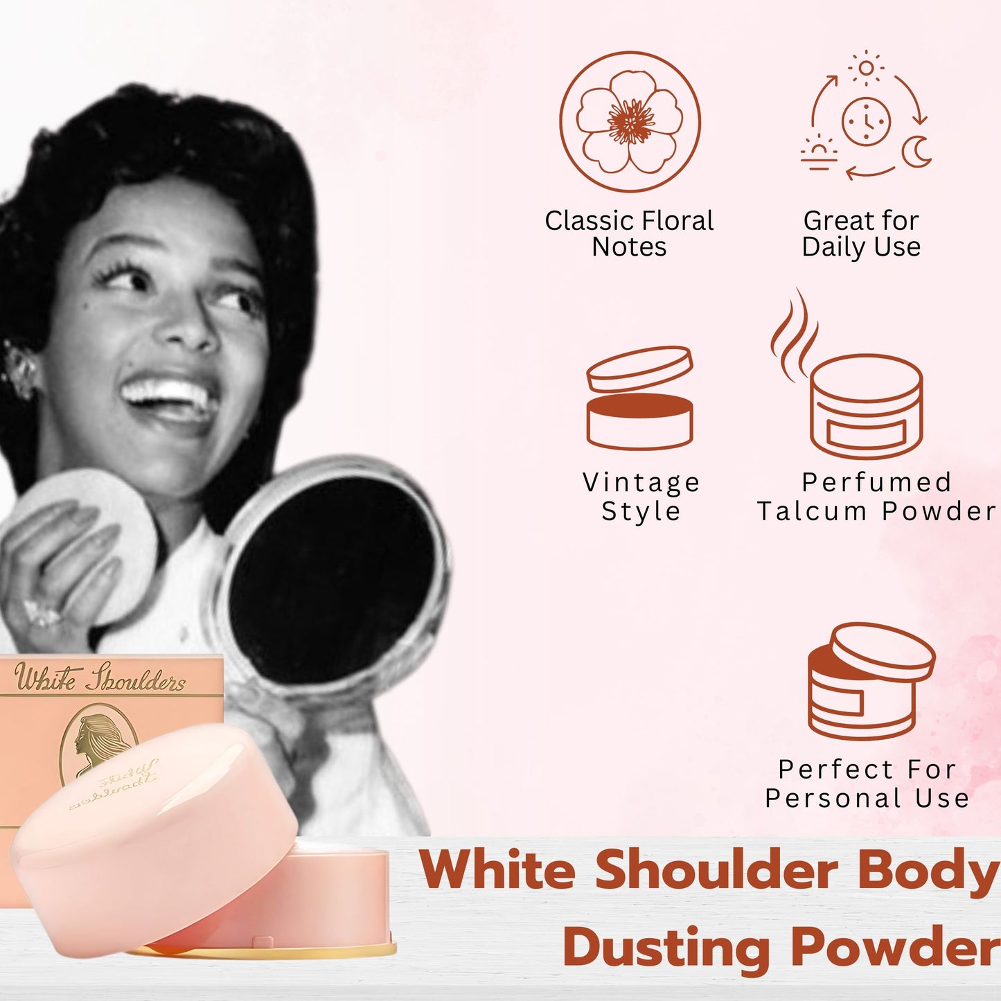 White Shoulders by Evyan for Women Bath Powder 2.6 Oz