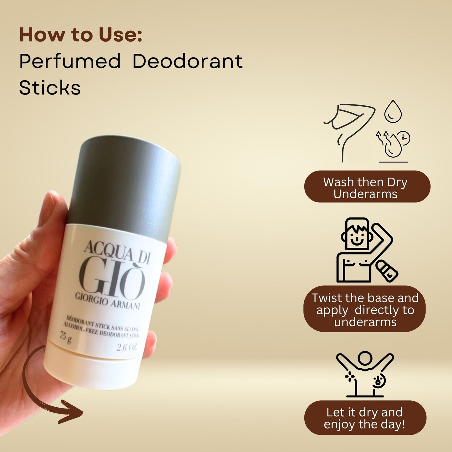 Giorgio Armani Acqua Di Gio For Men Deodorant, Alcohol Free TEJ