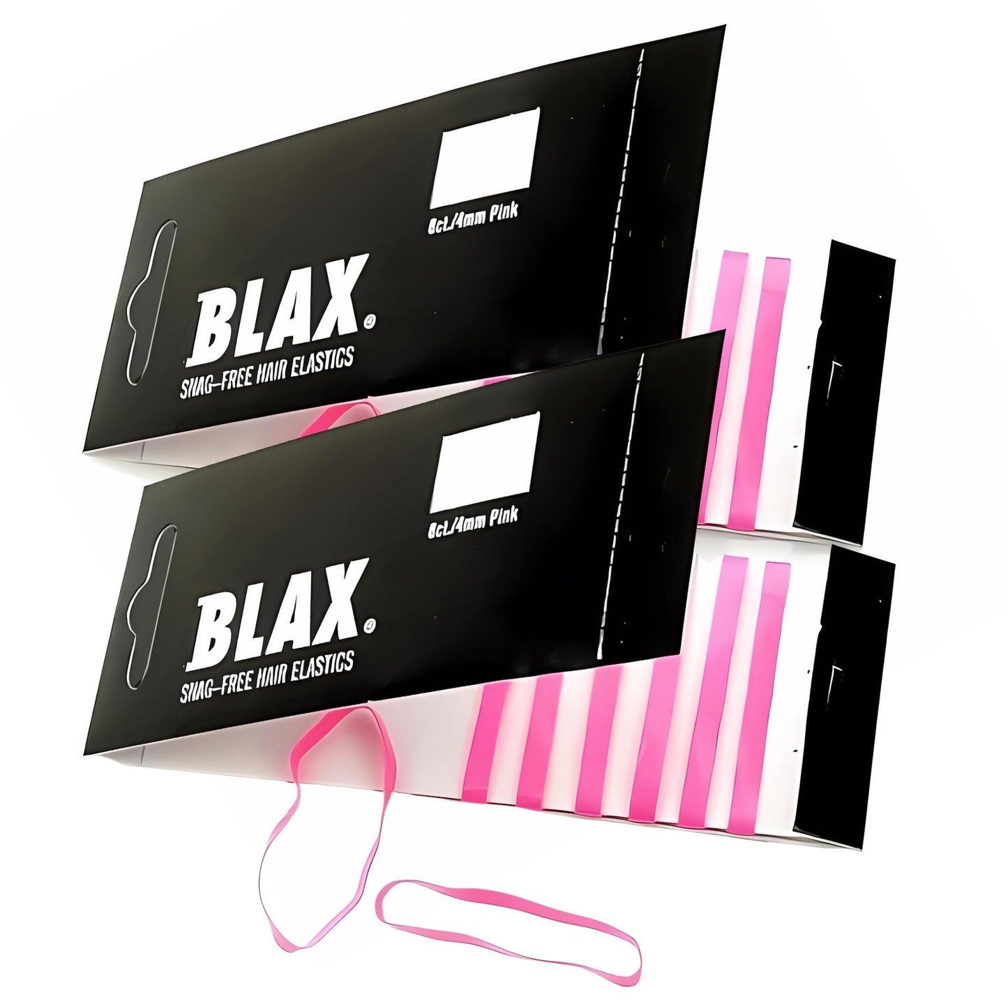 Blax Pink Hair Elastics – Snag-Free Hair Ties, No-Damage Bands, 4mm 8 Count (2 Pack)