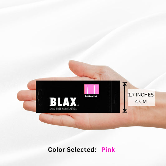 Blax Pink Hair Elastics – Snag-Free Hair Ties, No-Damage Bands, 4mm 8 Count (2 Pack)