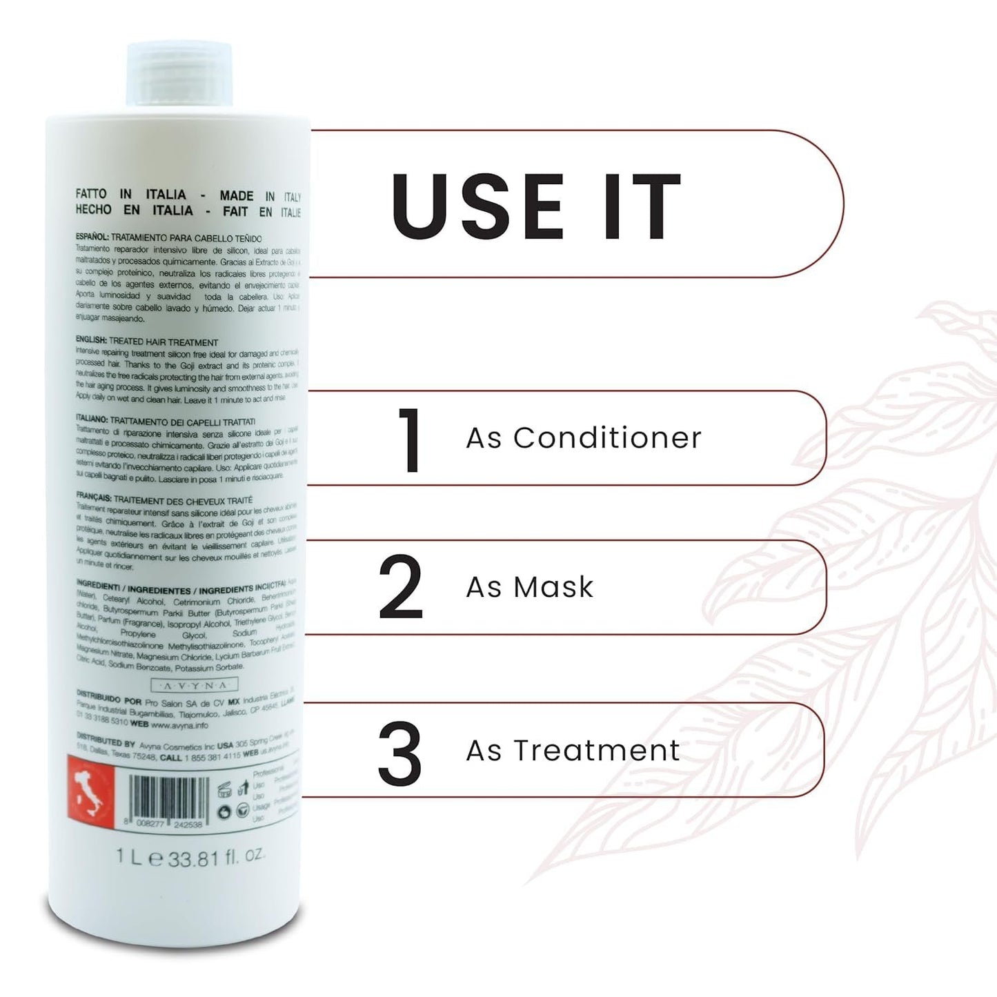 AVYNA Hair Conditioner for Color Treated Hair with Goji Extract 33.8 Fl Oz