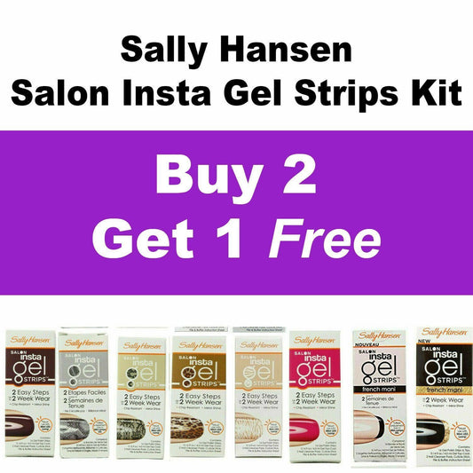 Sally Hansen Salon Insta-Gel Strips – Sheer Ecstasy, 16 Gel Nail Strips Kit (0.14 oz)