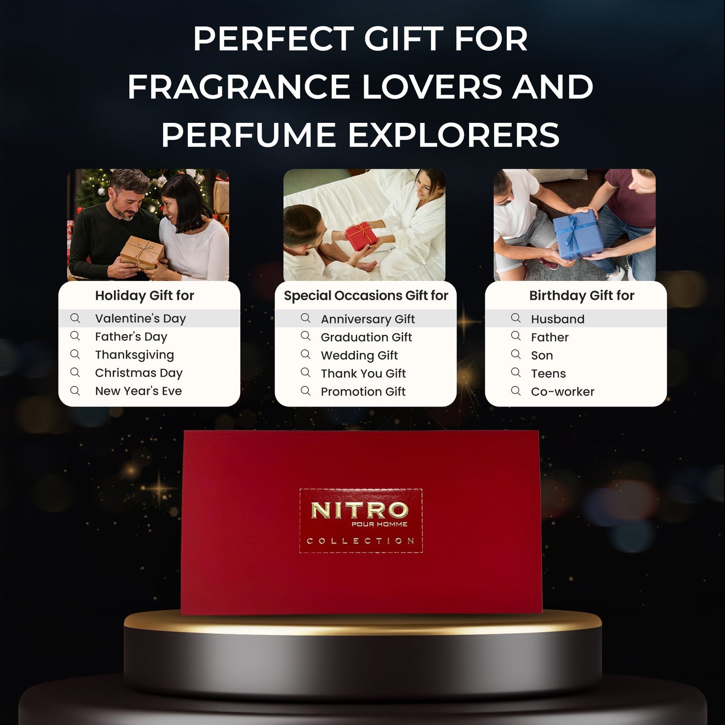 NITRO DUMONT PARIS POUR HOMME 9 * 0.34 EAU DE PARFUM SPRAY SET: NITRO + NITRO BLACK + NITRO GREEN + NITRO INTENSE + NITRO PLATINUM + NITRO RED + NITRO WHITE + NITRO BLUE + TRAVEL SPRAY CASE