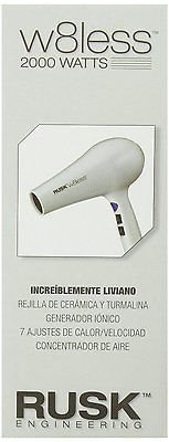 Rusk W8less Professional Lightweight Ceramic Tourmaline Hair Dryer 2000 White