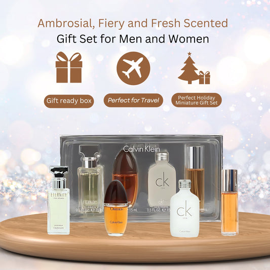 Calvin Klein Collection, Perfume for Men and Women 4 Piece Edp & Edt Mini Perfume Gift Set 0.5 oz 15 ml