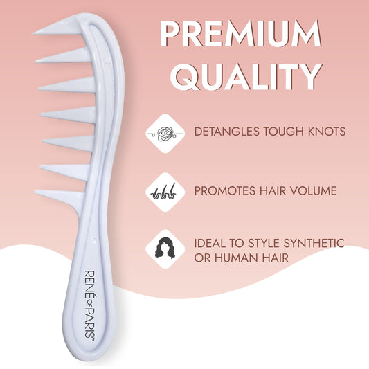 Rene of Paris Wide Tooth Detangling Comb – Hair & Wig Lift Styling Tool