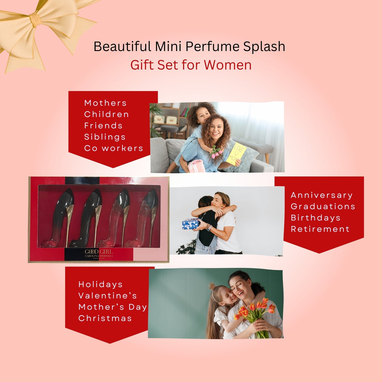 CAROLINA HERRERA 4 * 7 ML EAU DE PARFUM MINI SET: GOOD GIRL BLUSH + VERY GOOD GIRL + GOOD GIRL + VERY GOOD GIRL ELIXIR