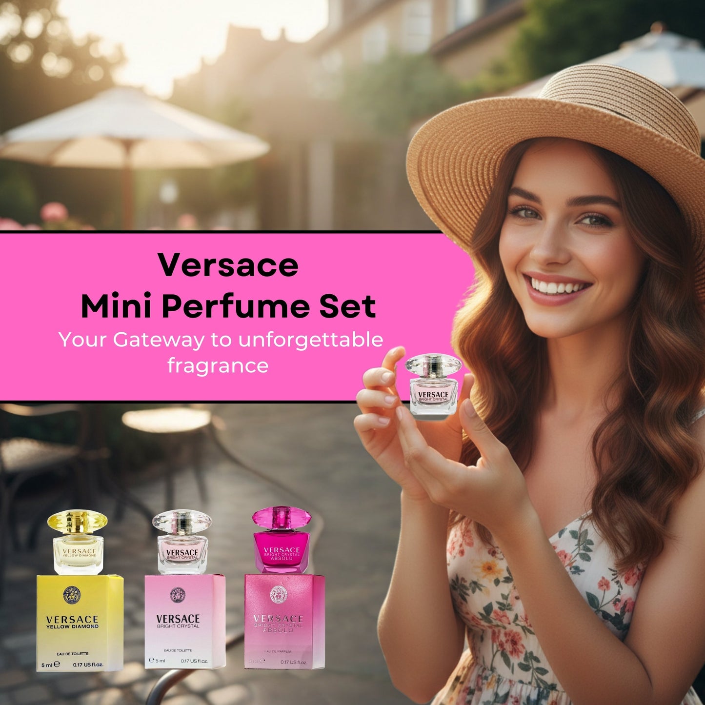 Versace Mini Perfume Gift Set for Women – 3 Piece Fragrance Collection (0.17 oz Each