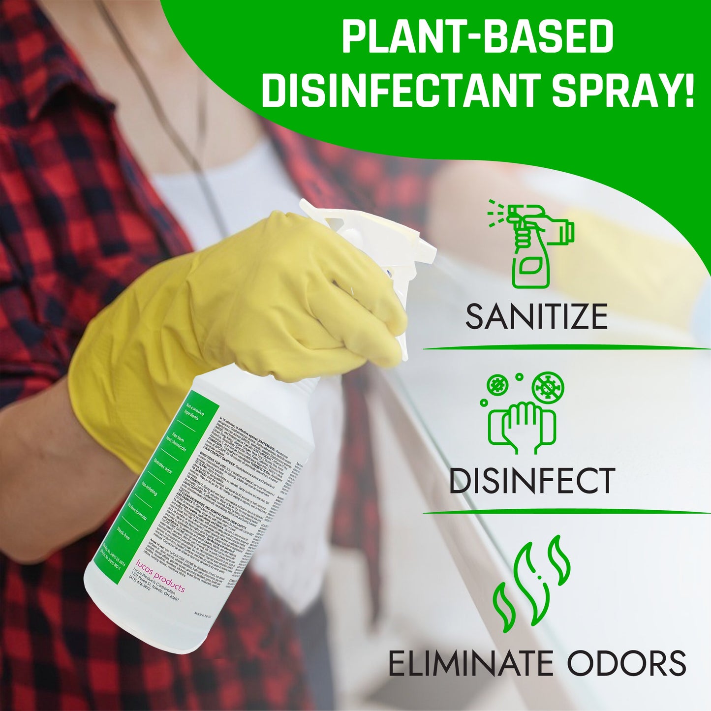 LUCAS-CIDE Ready To Use All Purpose Cleaner - Home Essentials Cleaning Supplies For Everyday Hygiene - Thyme Scented Disinfecting Spray Bathroom Cleaner, Glass Cleaner, Floor Cleaner, etc.…