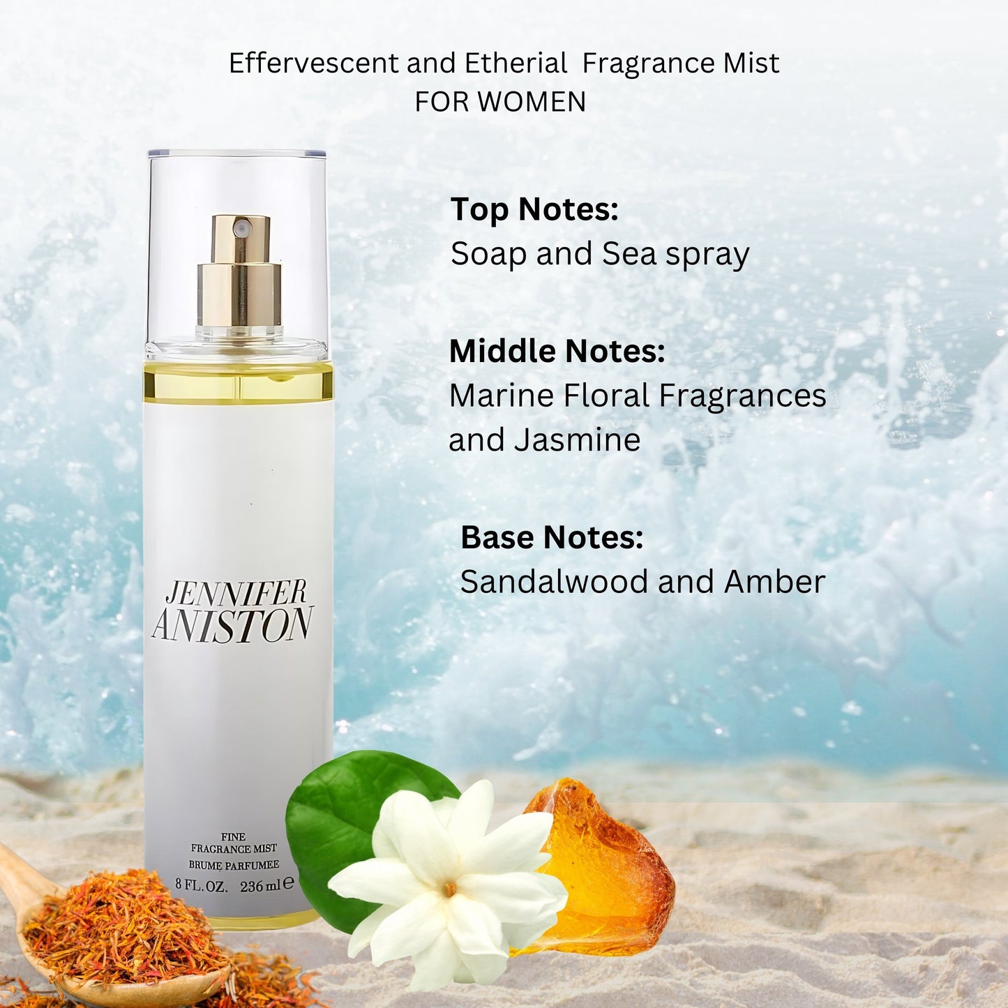 Jennifer Aniston Fine Fragrance Mist for Women, 8 Ounce