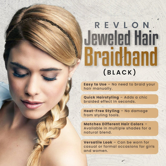 REVLON Hair Jeweled Braidband Ready to Wear (Black)