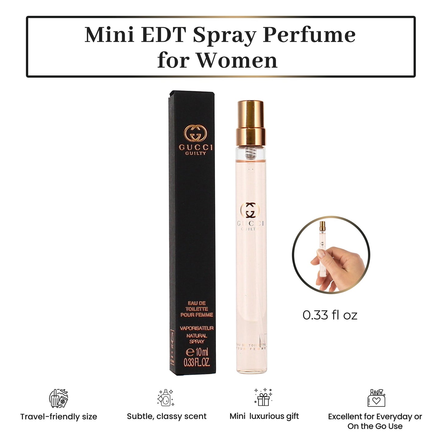 Gucci Guilty Perfume for Women Travel Spray Pour Femme EDT 0.33 Fl Oz