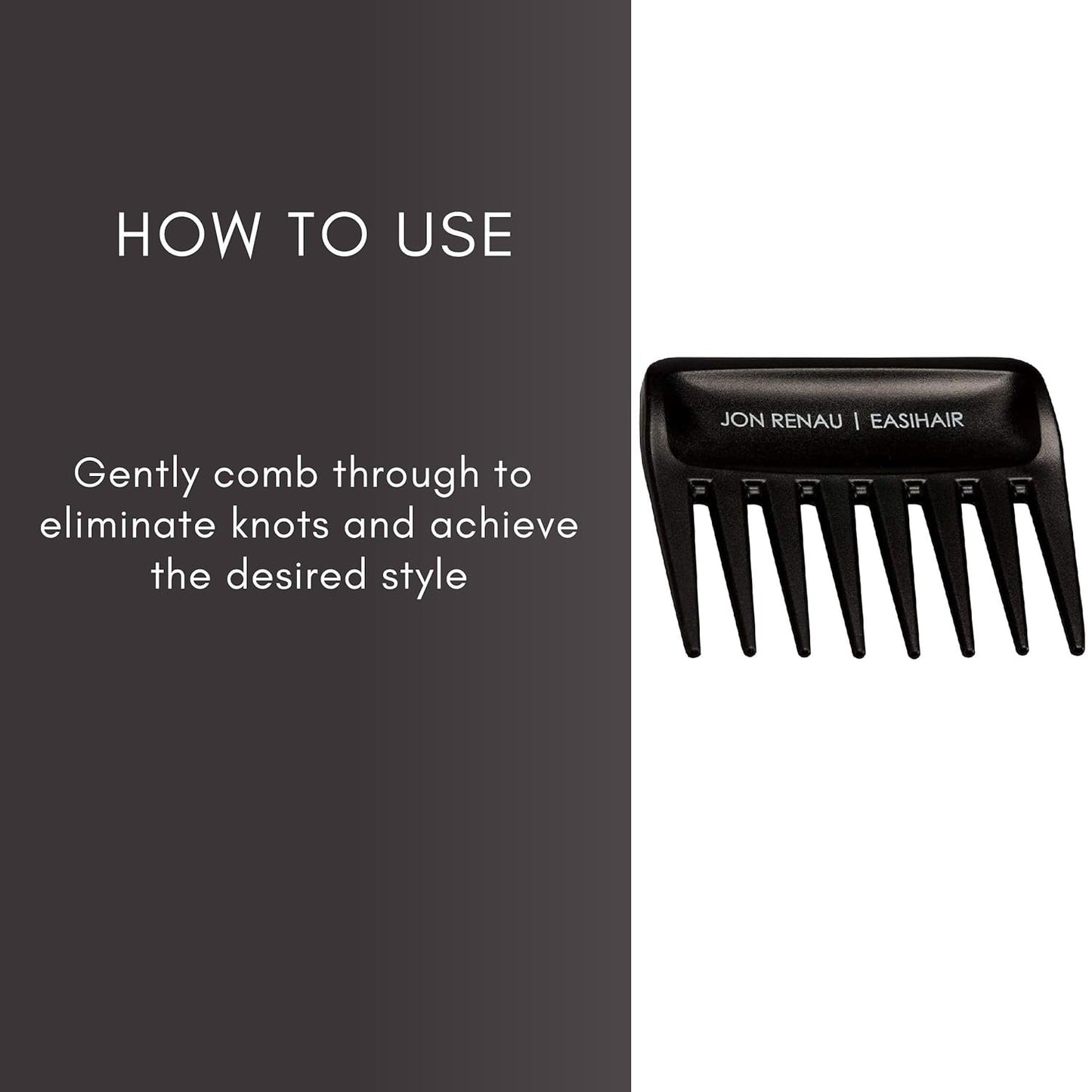 Jon Renau Wide Tooth Comb – Detangling Comb for Synthetic, HD Fiber & Human Hair (3-Pack)
