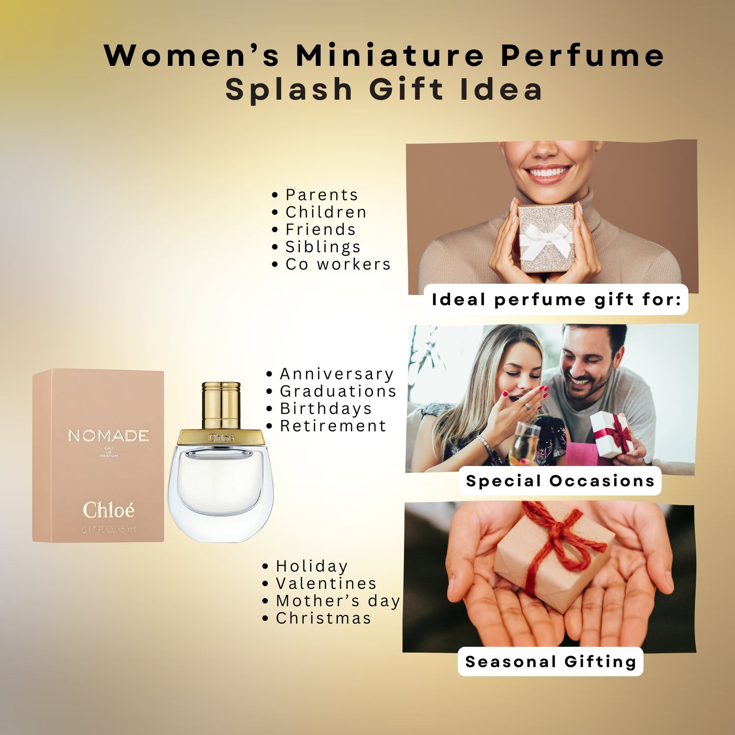 Chloé Nomade Eau de Parfum Mini for Women – Travel Size Splash 0.17 oz (5 ml)